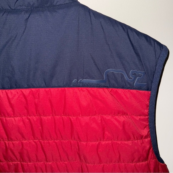 Vineyard Vines Sleeveless Insulated Navy and Red Performance Puffer Vest - Picture 10 of 13